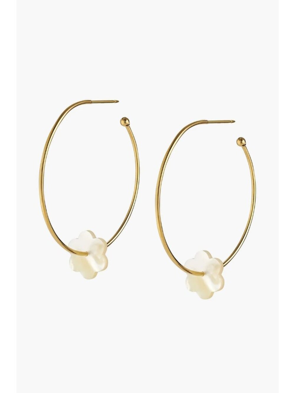 ASHA by Ashley McCormick Flowers Hoop-La Earrings in Gold New One Size Womens